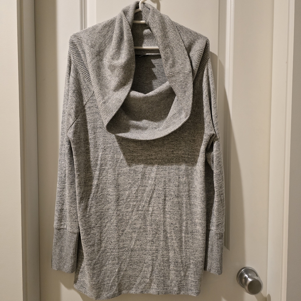 a.n.a Heather Gray Cowl Neck Sweater
